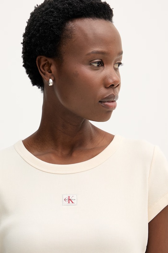 Calvin Klein Jeans t-shirt damski beżowy LV047C200G