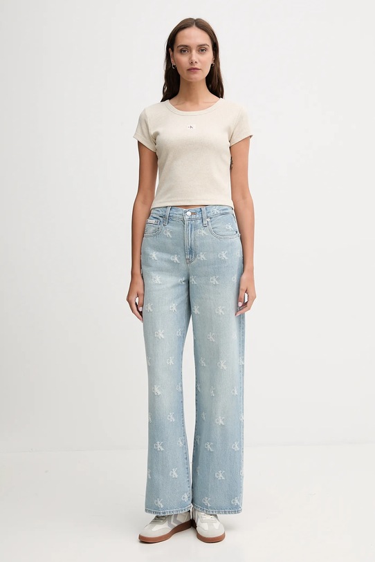 Calvin Klein Jeans t-shirt LV047C200G beżowy AW25