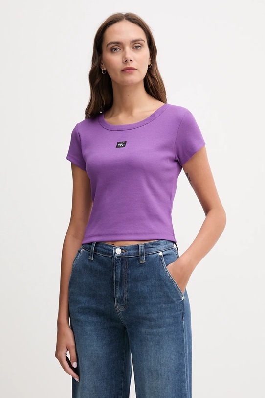 Calvin Klein Jeans t-shirt fioletowy LV047C200G