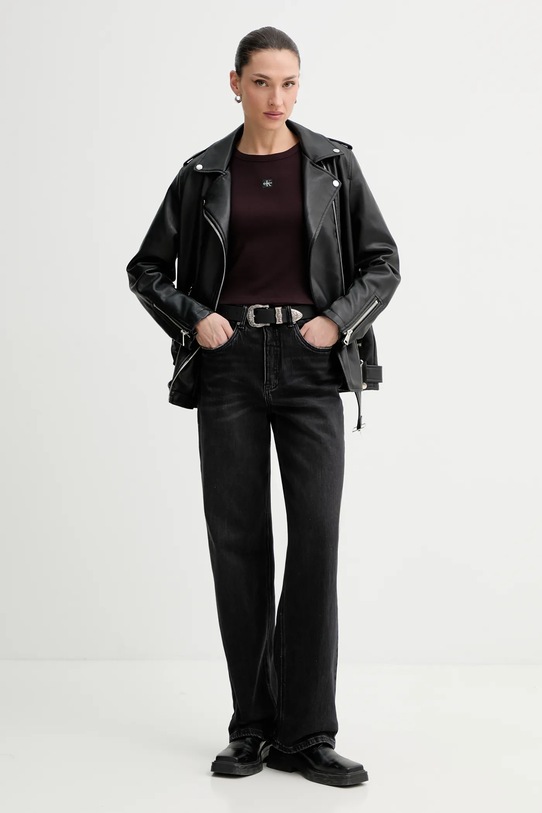 Calvin Klein Jeans t-shirt LV047C200G brązowy SS26