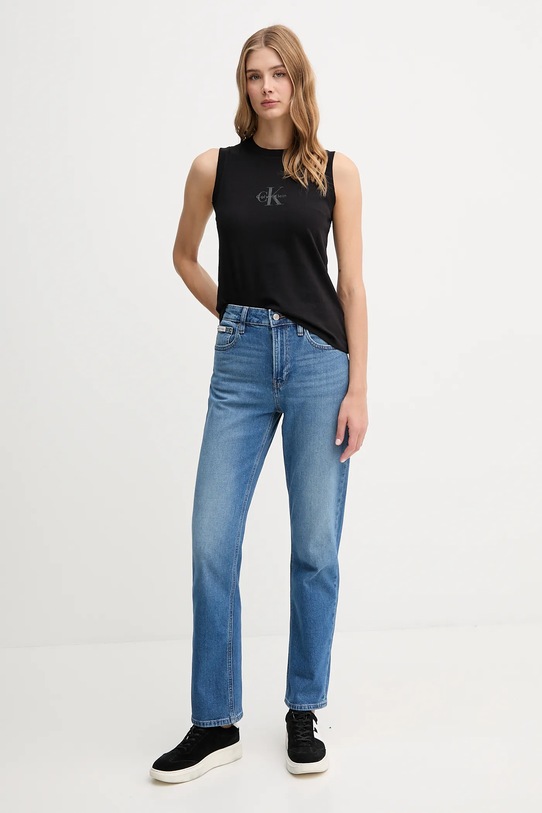Calvin Klein Jeans top bawełniany LV047C852G czarny AW25