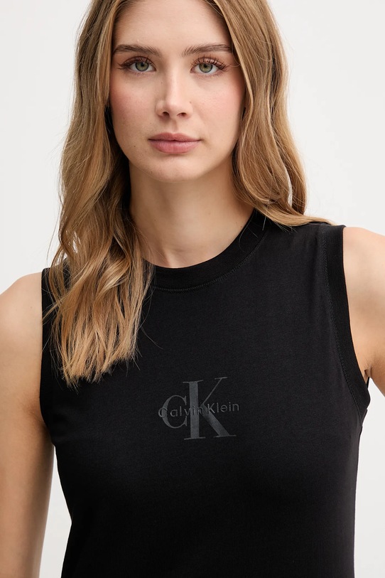 Calvin Klein Jeans top bawełniany czarny LV047C852G