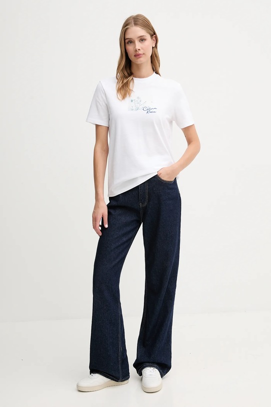Calvin Klein Jeans t-shirt bawełniany LV047C855G biały AW25