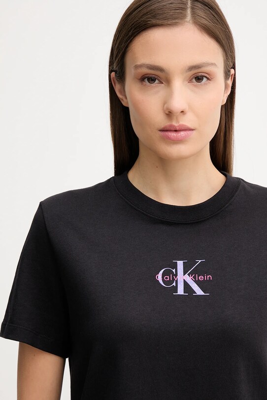 Oblačila Bombažna kratka majica Calvin Klein Jeans LV047C856G črna