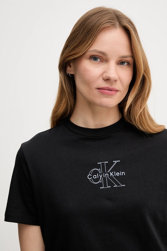 Ρούχα Βαμβακερό μπλουζάκι Calvin Klein Jeans LV047C863G μαύρο