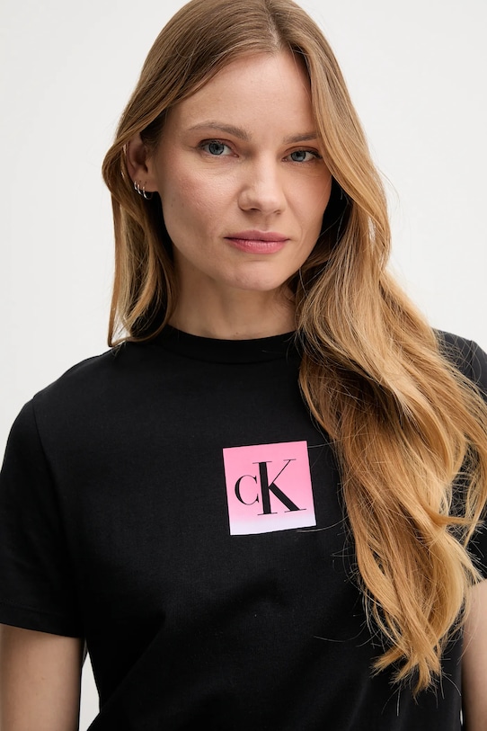 Îmbrăcăminte Calvin Klein Jeans tricou din bumbac LV047C864G negru
