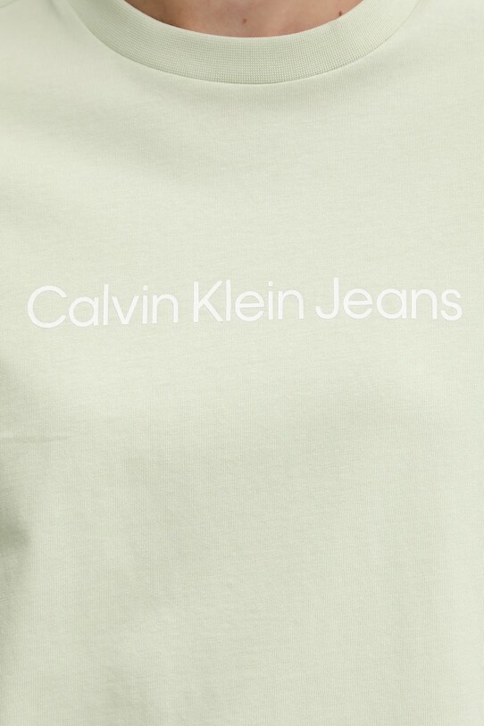 Calvin Klein Jeans pamut póló zöld LV047C912G