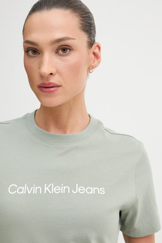 Calvin Klein Jeans t-shirt damski bawełniany zielony LV047C912G