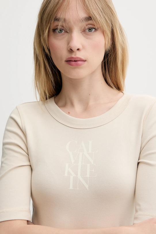 Одяг Футболка Calvin Klein Jeans LV044C204G бежевий