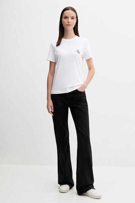 Odzież Calvin Klein Jeans t-shirt bawełniany LV047C905G biały