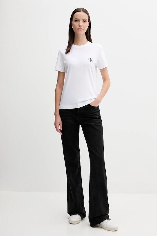 Îmbrăcăminte Calvin Klein Jeans tricou din bumbac LV047C905G portocaliu