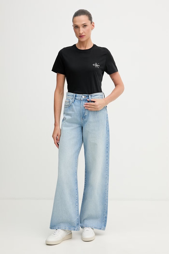 Calvin Klein Jeans T-shirt damski bawełniany 2-pack LV047C905G różowy SS26