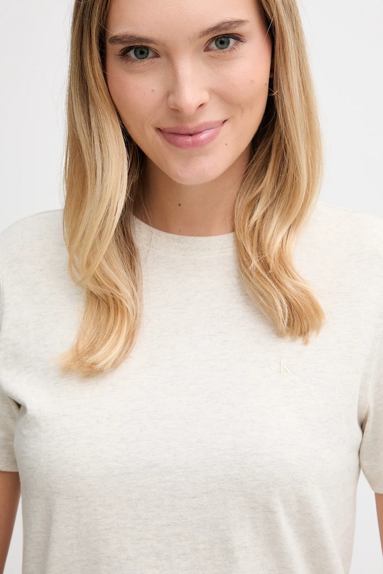 Oblečenie Bavlnené tričko Calvin Klein Jeans LV047B224G béžová