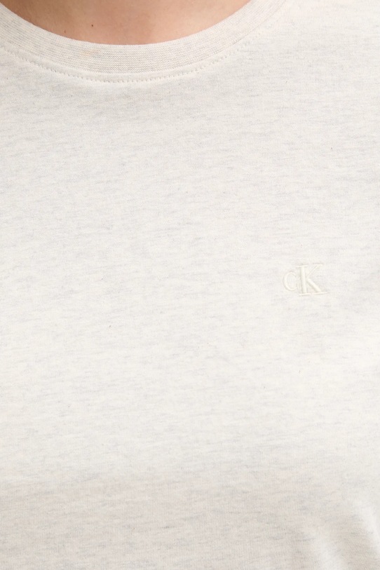 Bavlnené tričko Calvin Klein Jeans béžová LV047B224G