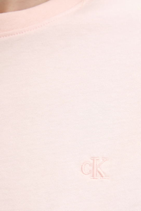 Βαμβακερό μπλουζάκι Calvin Klein Jeans μπεζ LV047B224G