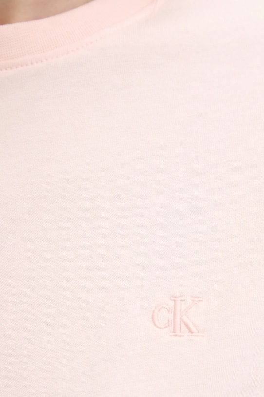 Pamučna majica Calvin Klein Jeans roza LV047B224G