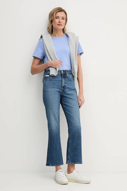 Bavlněné tričko Calvin Klein Jeans LV047B224G modrá AW25