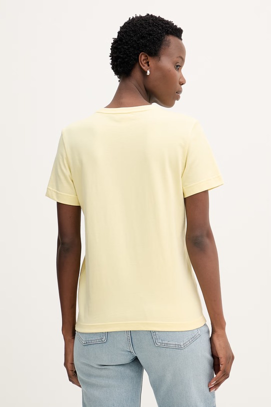 Odzież Calvin Klein Jeans T-shirt basic damski bawełniany LV047B224G żółty