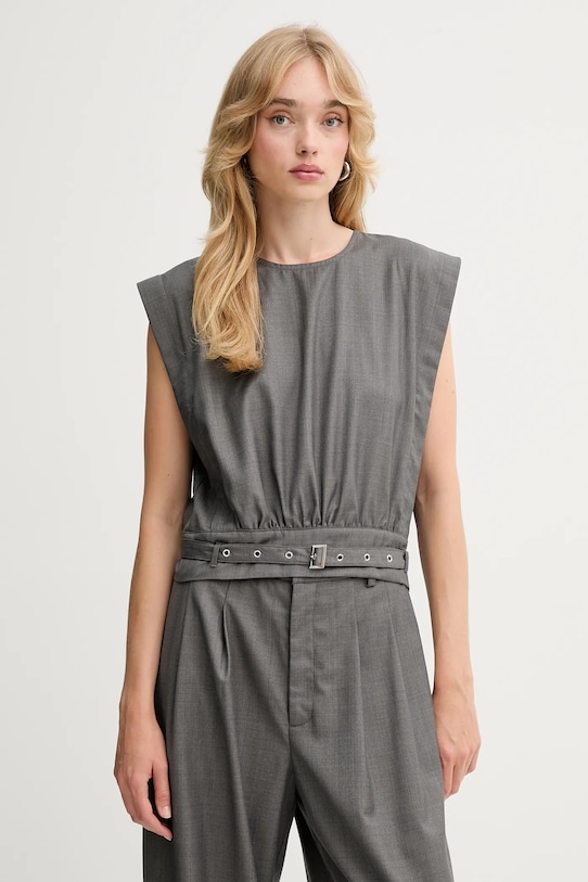 Blúzka Gestuz jednofarebný sivá 10910623