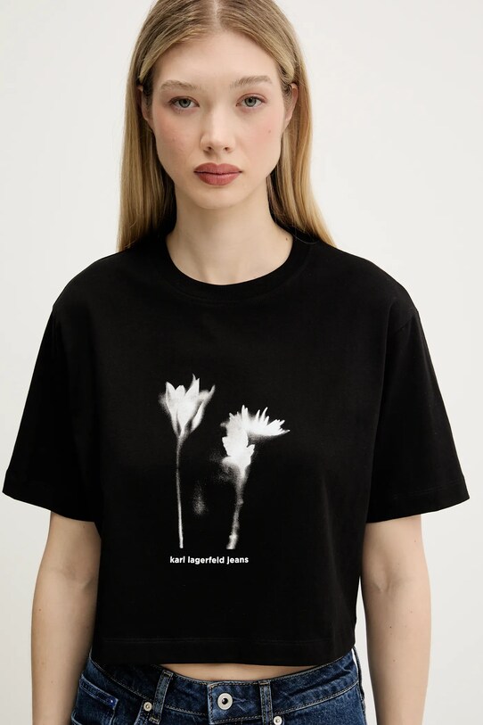 Karl Lagerfeld Jeans tricou din bumbac A3W17040 negru