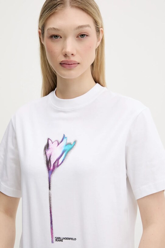 Karl Lagerfeld Jeans tricou din bumbac alb A3W17041