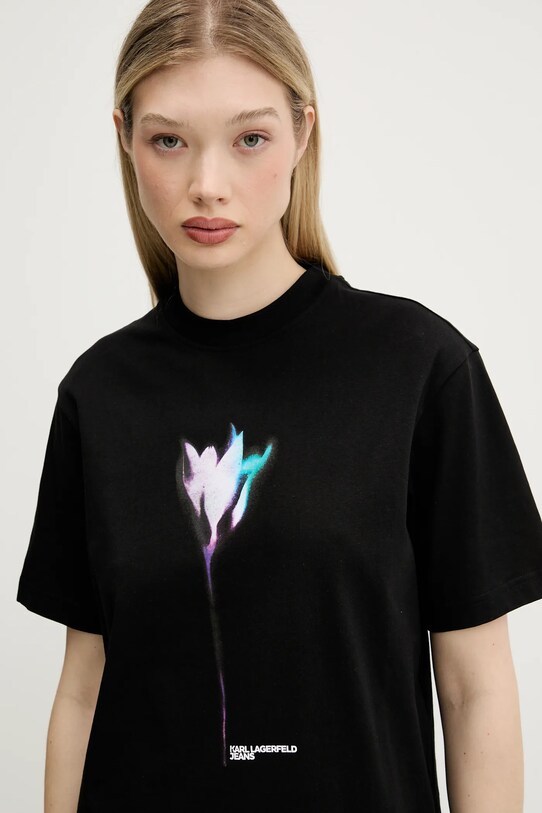 Karl Lagerfeld Jeans t-shirt bawełniany czarny A3W17041
