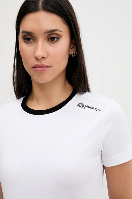 Karl Lagerfeld Jeans tricou din bumbac alb A3W17051