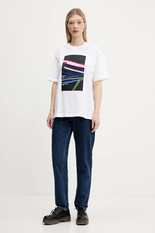 Karl Lagerfeld Jeans t-shirt bawełniany A3W17055 biały AW25