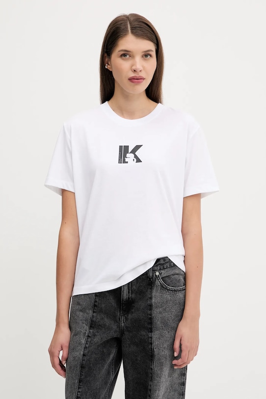 Tričko Karl Lagerfeld Jeans kulatý bílá A3W17094