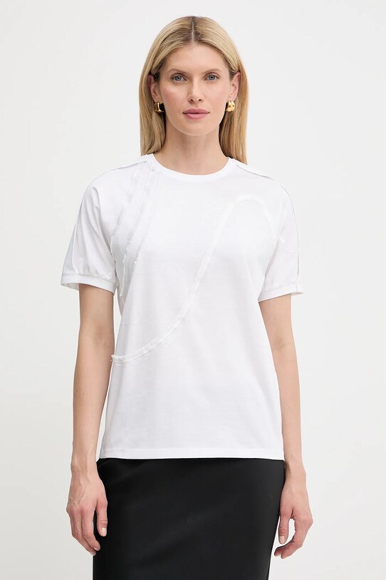 BOSS t-shirt bawełniany bawełna biały 50545660