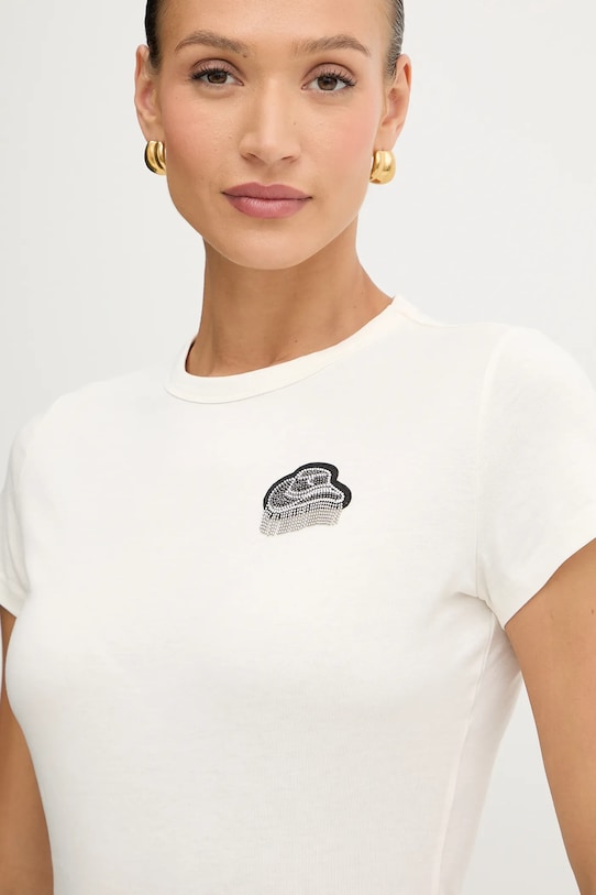 Oblečenie Bavlnené tričko BOSS Orange 50545287 béžová