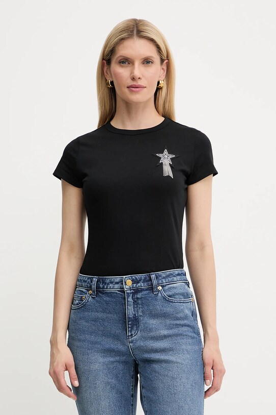 Βαμβακερό μπλουζάκι BOSS Orange βαμβάκι μαύρο 50545287