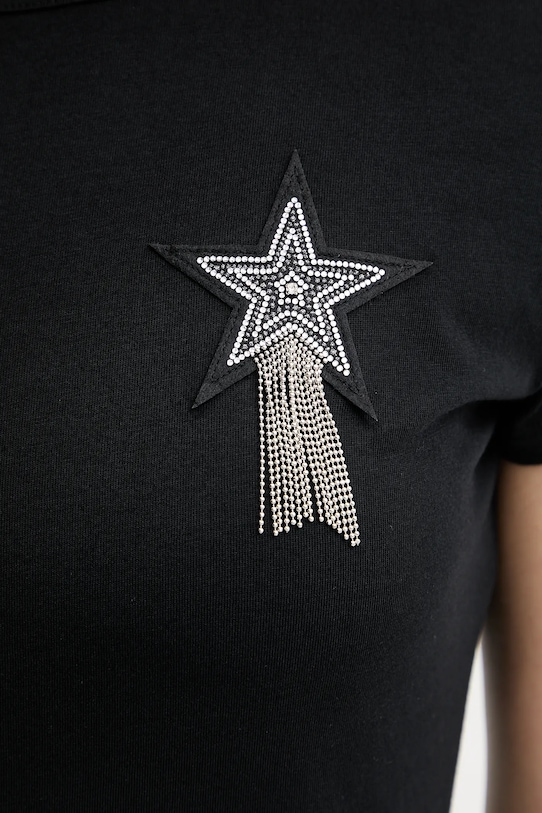 Βαμβακερό μπλουζάκι BOSS Orange 50545287 μαύρο