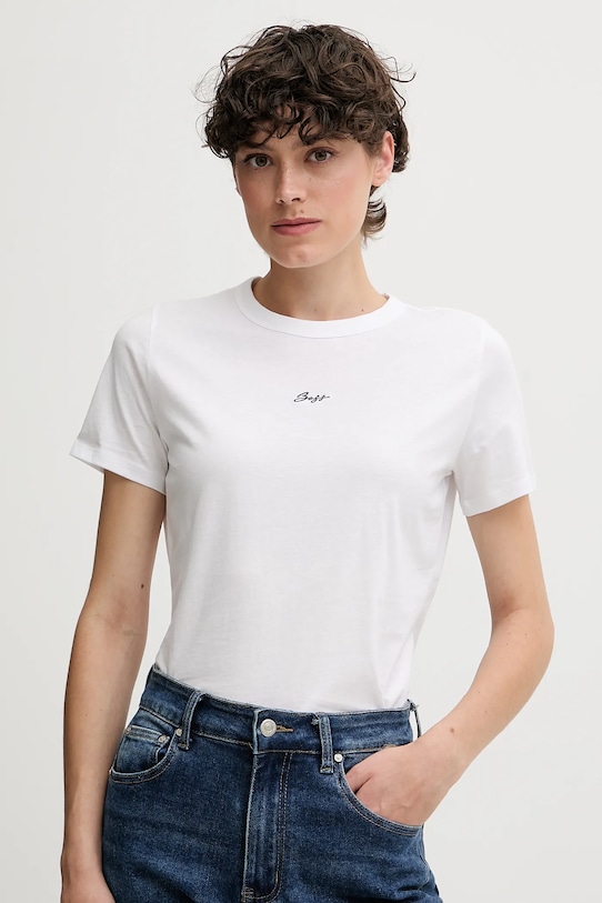 BOSS Orange tricou din bumbac uni alb 50547547