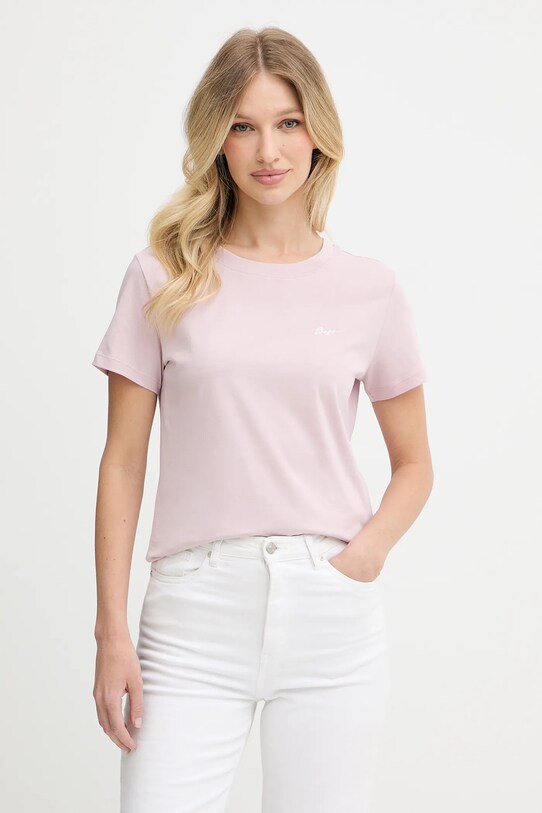 BOSS Orange tricou din bumbac uni roz 50554015
