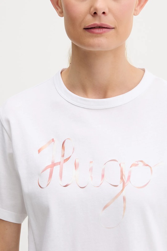 HUGO pamut póló 50544868 fehér