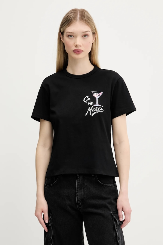 HUGO t-shirt bawełniany nadruk czarny 50544897