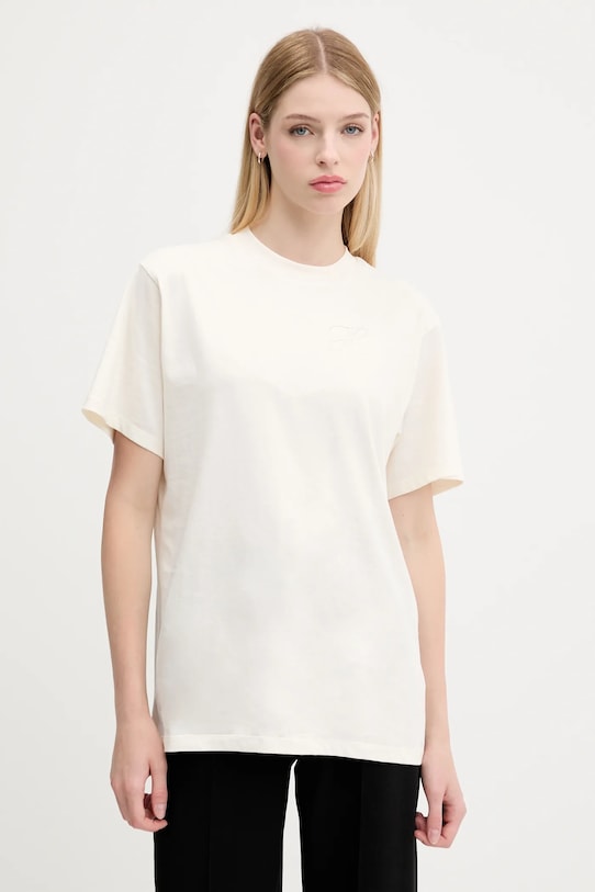 HUGO tricou din bumbac uni bej 50550901