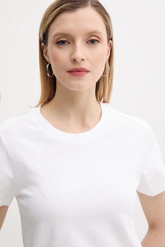 G-Star tricou din bumbac alb D26248.D101