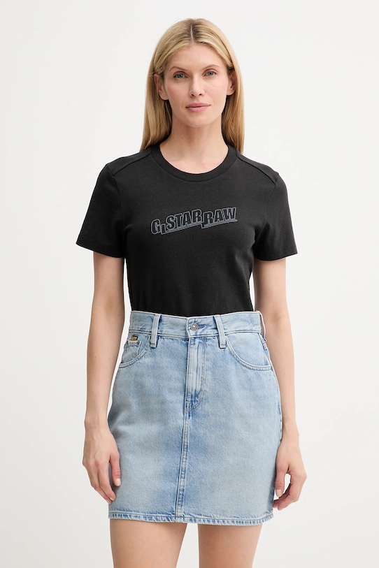 G-Star tricou din bumbac print negru D26248.D101