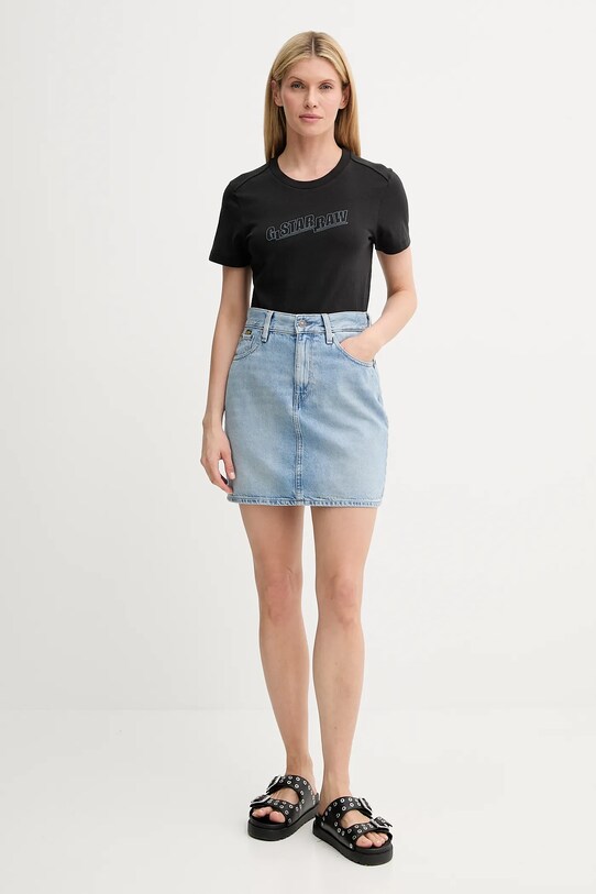 G-Star tricou din bumbac D26248.D101 negru AW25