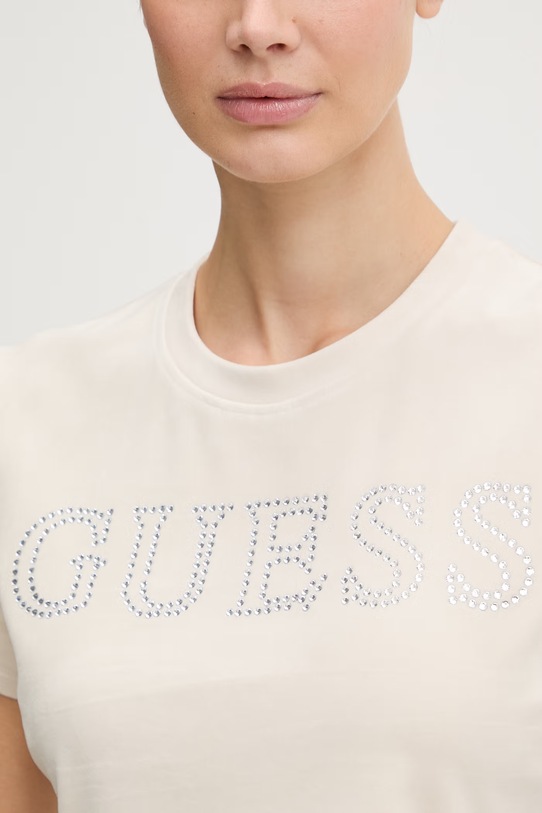 Guess t-shirt dziecięcy COUTURE V3BI01.K0232 beżowy