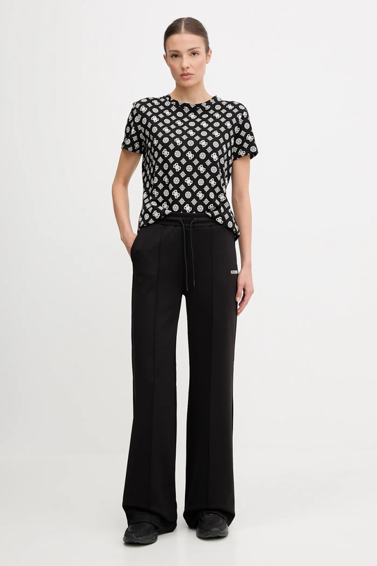 Guess t-shirt bawełniany PEONY V5YI04.I3Z14 czarny AW25