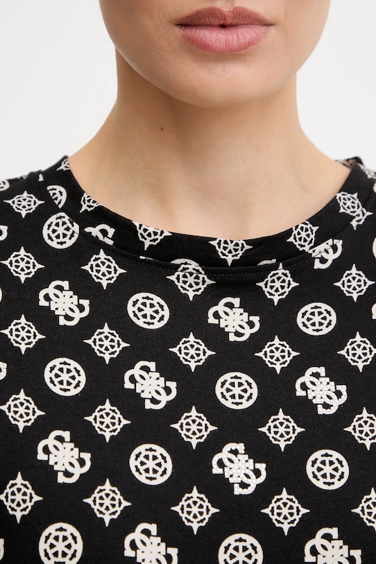 Guess t-shirt bawełniany PEONY V5YI04.I3Z14 czarny