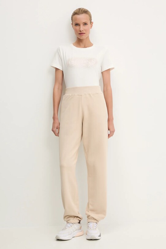 Guess tricou din bumbac INGRID V5YI08.J1314 alb AW25