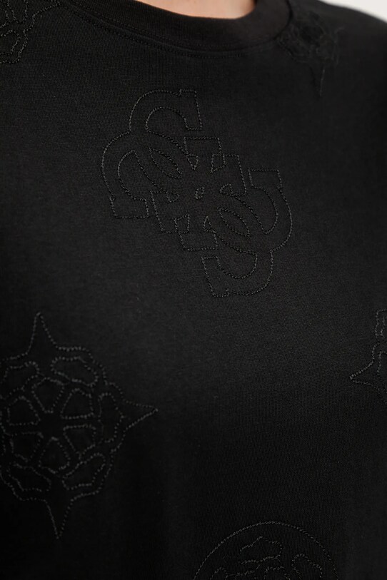 Βαμβακερό μπλουζάκι Guess PEONY V5YI10.I3Z14 μαύρο