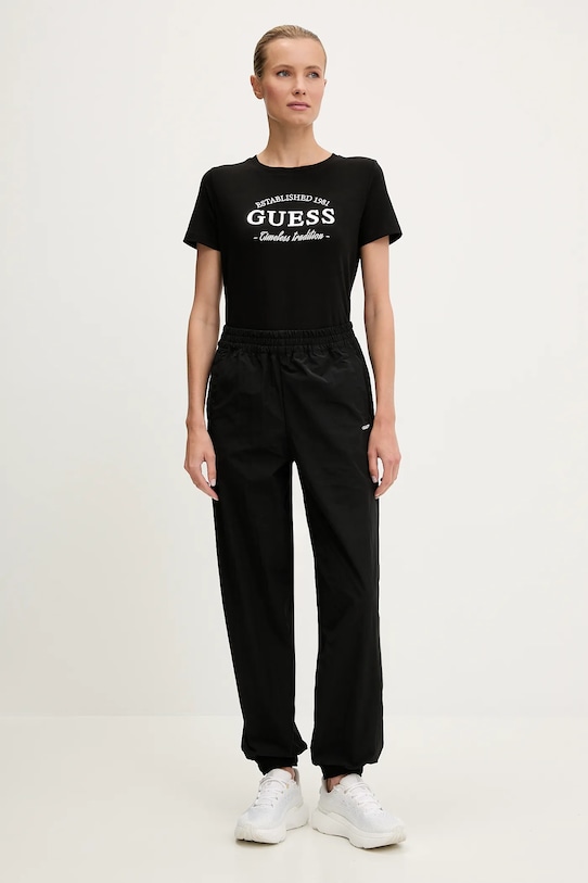 Bavlněné tričko Guess NINA V5YI12.J1314 černá AW25