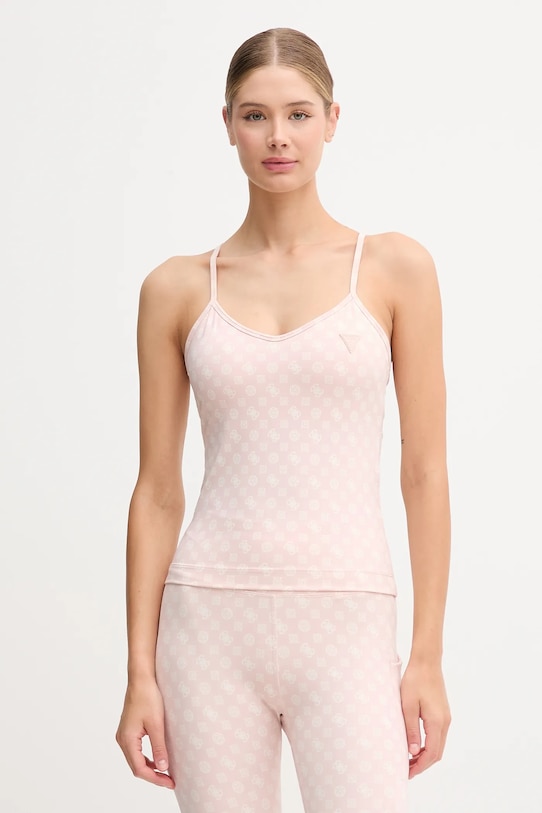 Guess top PEONY wzorzyste różowy V5YP11.MC03W