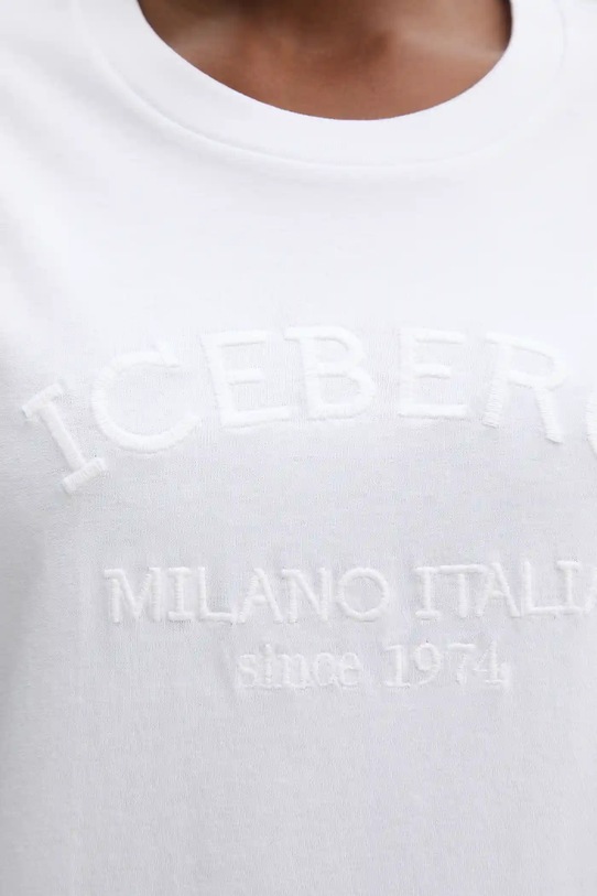 Bavlnené tričko Iceberg F021.6327 biela