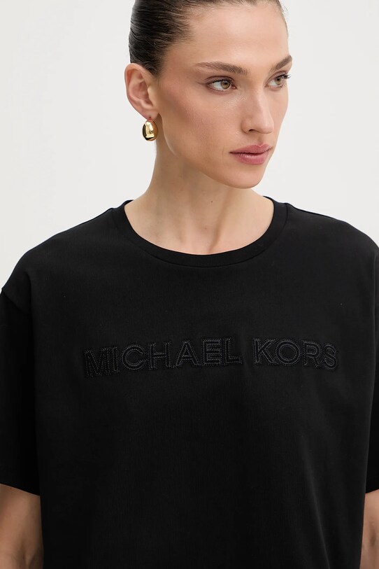 Памучна тениска MICHAEL Michael Kors черен MT551VJ2ZU